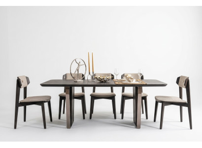 Esszimmer Essgruppe Esszimmermöbel Essecke Set 8tlg Holz Braun Tisch
