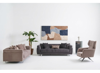 Sofagarnitur Komplette Sofas Stoffsofa Polstersofas Beige Set 3tlg