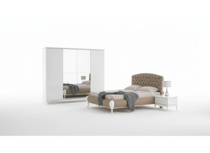 Schlafzimmer Gruppe Doppelbett Garnitur Bettrahmen Bett Set 6tlg Weiß
