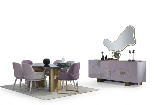 Essecke Esszimmermöbel Essgruppe Esstisch Set Esszimmer 9tlg Rosa Holz