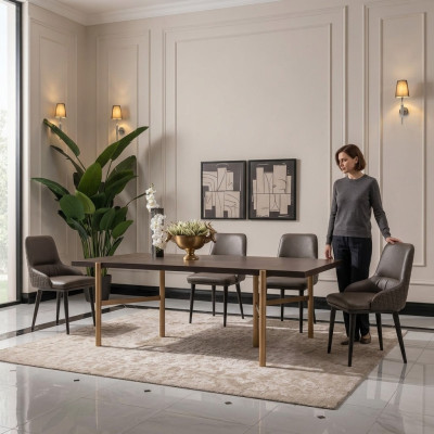Essgruppe Essecke Esszimmer 7tlg Esstisch Stühle Braun Esszimmermöbel