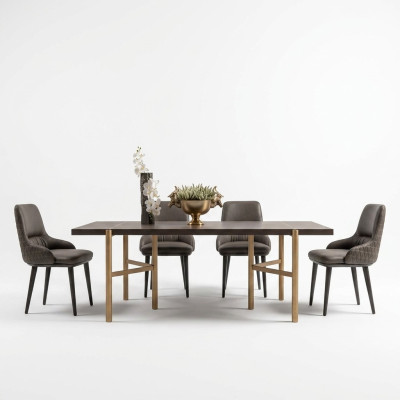 Essgruppe Essecke Esszimmer 7tlg Esstisch Stühle Braun Esszimmermöbel