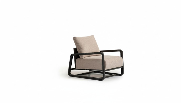 Fernsehsessel Sessel Einsitzer Sitzer Beige Holz Wohnzimmer Design