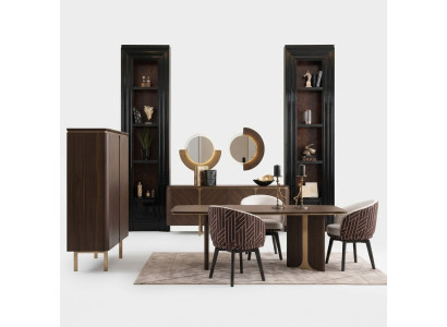 Essgruppe Essecke Esszimmer Esstisch Stühle 10tlg Braun Holz Anrichte