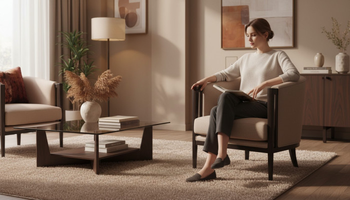 Sessel Ohrensessel Stoff Grau Sitzer Cocktailsessel Relaxsessel Design