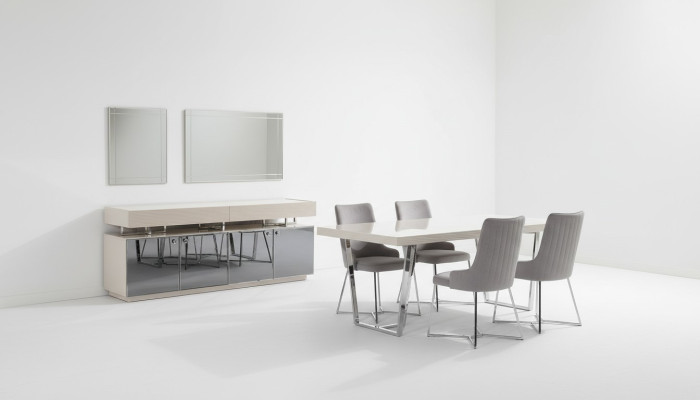 Essgruppe Esszimmer Gruppe Essecke Esstisch Stühle 10tlg Holz Grau