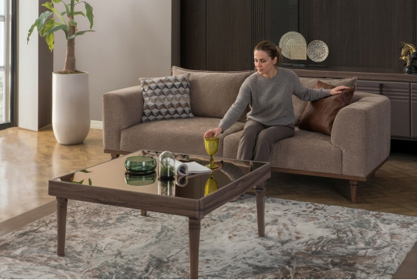 Dreisitzer Sofa 3 Sitzer Stoffsofa Polstersofa Grau Modern Stoff Neu