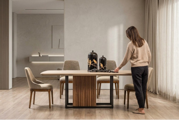 Essgruppe Komplette Esszimmer Esstisch Stühle 7tlg Beige Essecke Set
