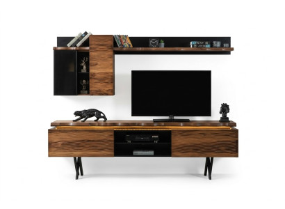 Luxuriöse Wohnzimmer Wohnwand Wandschrank TV-Ständer Couchtisch 3tlg