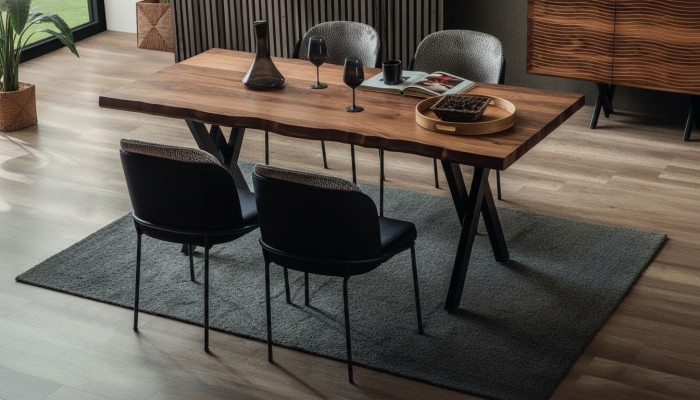 Exklusiver Holz Esstisch Moderne 6x Polsterstühle Esszimmer Garnitur