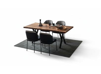 Exklusiver Holz Esstisch Moderne 6x Polsterstühle Esszimmer Garnitur