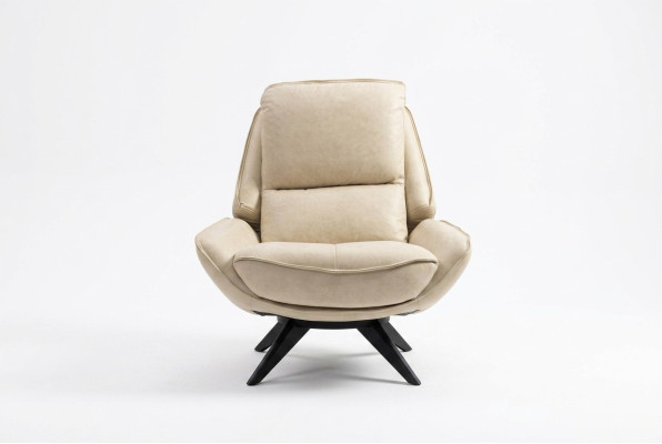 Beiger Ledersessel Wohnzimmer Clubsessel Designe Einsitzer Edle Möbel