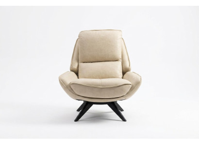 Beiger Ledersessel Wohnzimmer Clubsessel Designe Einsitzer Edle Möbel