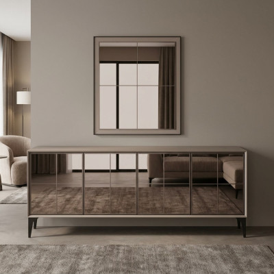 Anrichte Luxus Sideboard Schrank Kommode Holzschrank Holz Weiß Modern