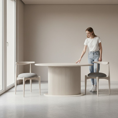 Essgruppe Komplette Esszimmer Esstisch Stühle 5tlg Beige Luxus Modern