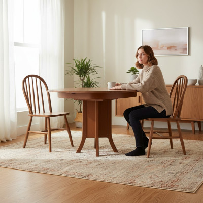 Essgruppe Holz Esszimmer Esstisch Stühle 3tlg Braun Essecke Barock