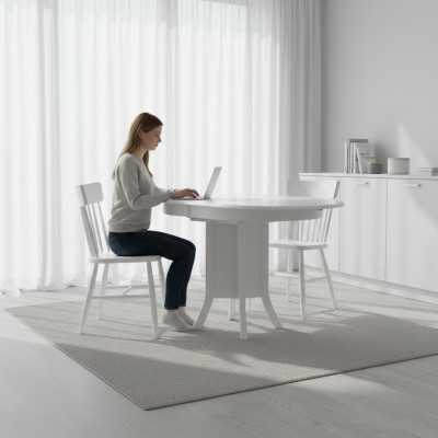 Garnitur Essgruppe Holz Esszimmer Esstisch Stühle 5tlg Weiß Essecke