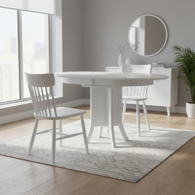 Garnitur Essgruppe Holz Esszimmer Esstisch Stühle 5tlg Weiß Essecke