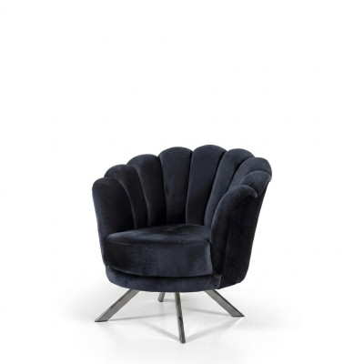 Cocktailsessel Sessel Ohrensessel Stoffsessel Schwarz Polster Sitz