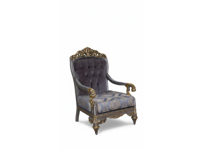 Eleganter klassischer Sessel mit dekorativen Mustern im Chesterfield-Design