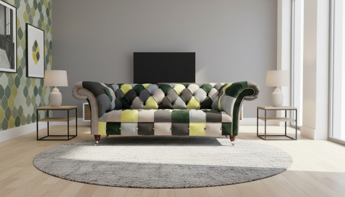 Wunderschönes stilvolles 3-Sitzer Chesterfield Sofa für das Wohnzimmer