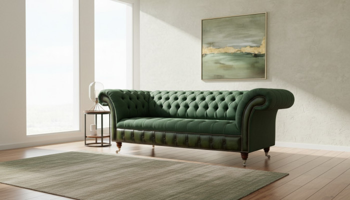 Chesterfield Sofa 3 Sitzer Couch Polster Stoff Leder Couchen Textil Neu