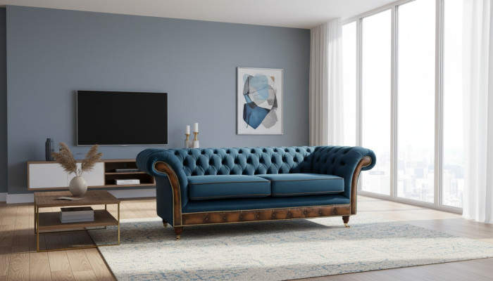 Design Dreisitzer Couch Polster Sofa Chesterfield Zimmer Möbel Sitz
