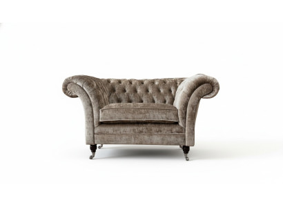 Design Chesterfield Sessel 1 Sitzer Couch Polster Luxus Textil Sofas