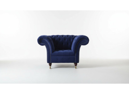 Chesterfield Textil Sessel 1 Sitzer Sofa Polster Design Luxus Modern