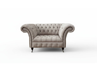 Chesterfield Textil Polster Sessel 1 Sitzer Sofas Design Luxus Stoffsofas