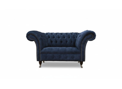 Chesterfield Sofa 1,5 Sitzer Designer Couchen Couch Stoff Polster Textil