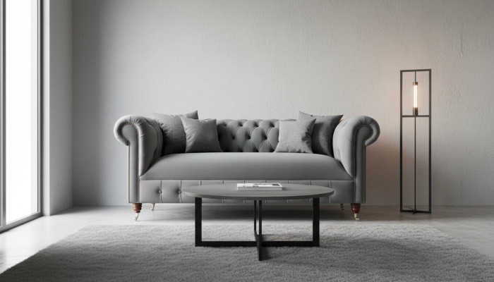 Chesterfield Textil Sofa 3 Sitzer Dreisitzer Luxus Möbel Design Lounge