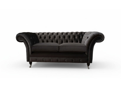 Chesterfield Textil Sofa 2 Sitzer Polster Design Luxus Couch Stoffsofas