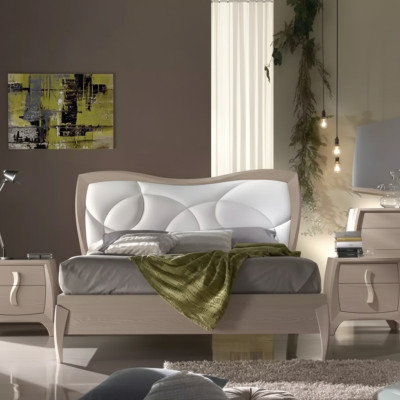 Design Bett 2x Nachttische 3 tlg. Schlafzimmer Luxus Komplett Garnitur