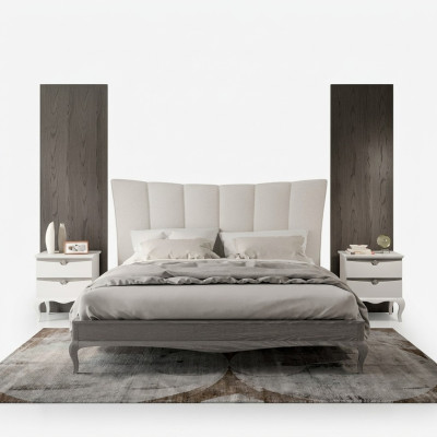 Komplettes Set Bett 2x Nachttische 3 tlg. Schlafzimmer Sets Luxus Betten