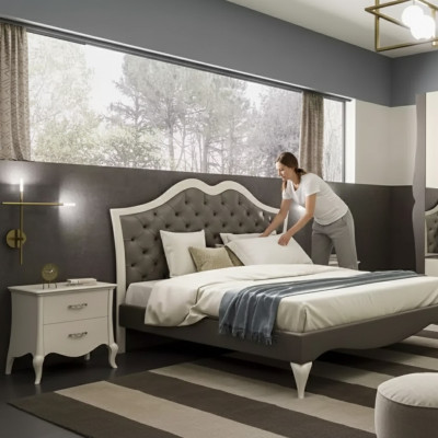 Bett Schlafzimmer Set Bett 2x Nachttisch Modern Italienische Möbel 3tlg