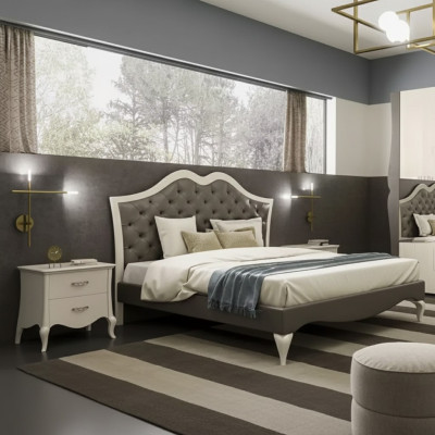 Bett Schlafzimmer Set Bett 2x Nachttisch Modern Italienische Möbel 3tlg