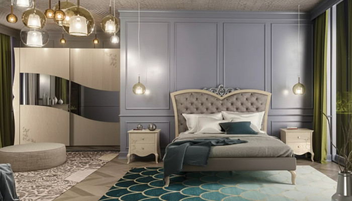 Schlafzimmer Bett 2x Nachttische Luxus Komplette Sets Möbel Zimmer 4tlg.