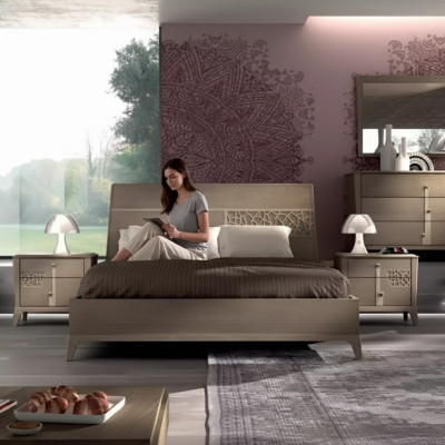 Bett Schlafzimmer Sets Designer Luxus Komplettes 2x Nachttische 3 tlg.
