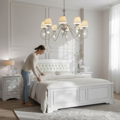 Komplettes Schlafzimmer Set Bett 2x Nachttische 3 tlg. Designer Luxus