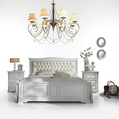 Komplettes Schlafzimmer Set Bett 2x Nachttische 3 tlg. Designer Luxus