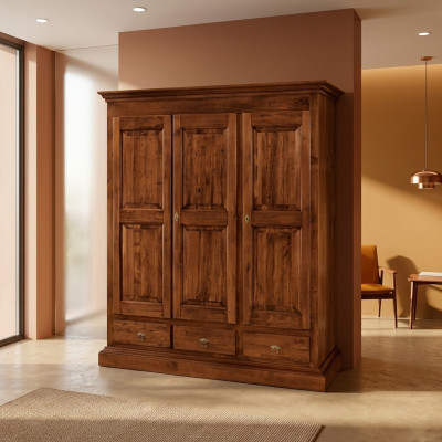 Luxus Kleider Schrank Designer Kleiderschränke Möbel Holz Braun Neu