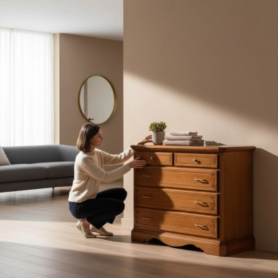 Kommode Luxus Konsole Klassische Schlafzimmer Holz Modern Design Braun