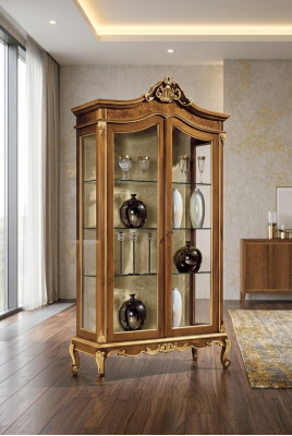 Glasschrank Vitrine Möbel Holzschrank Vitrinen Luxus Schrank Holz Neu