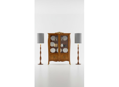 Luxus Holz Vitrine Anrichte Design Braun Italienische Möbel Schrank Neu
