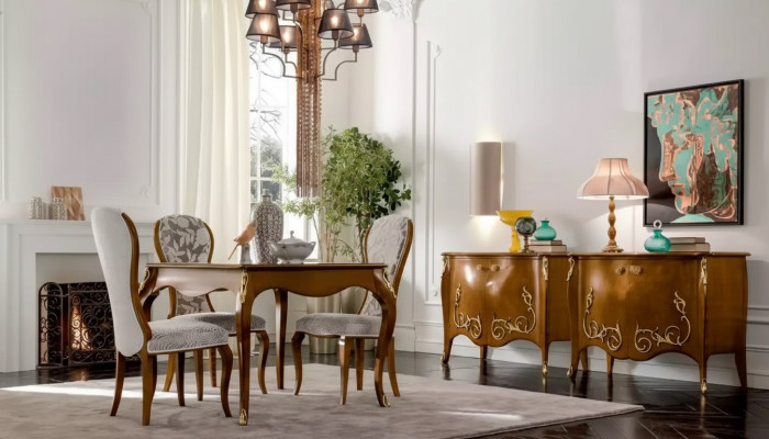 Esstisch Esszimmer Braun Essgruppe Klassischer Tisch 4x Stühle Set 6tlg