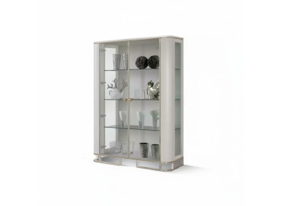 Designer Vitrine Möbel Holz Weiß Luxus Vitrineschrank Design Italienische Möbel
