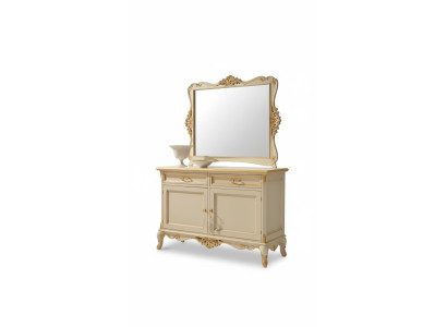 Luxus Sideboard Spiegel 2tlg Kommoden Wohnzimmer Design Möbel Beige