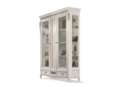 Klassische Vitrine Wohnzimmer Vitrinenschrank Weiß Glasvitrine Neu