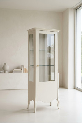 Vitrine Anrichte Luxus Glas Schrank Schranke Weiß Holz Design Möbel Neu